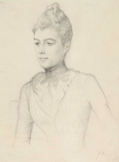 Tanulmány Elisabeth Marti, született Grosjean portréjához; női mellszobor alkotó: Albert Edelfelt