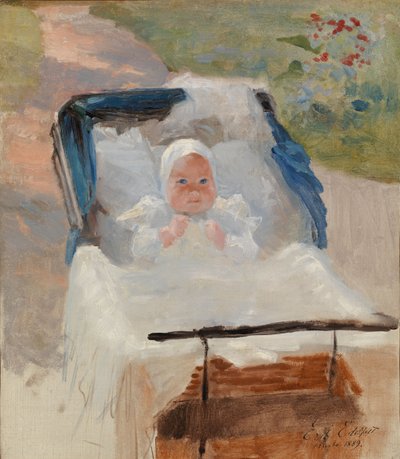 A művész fia, Erik, babakocsiban alkotó: Albert Edelfelt