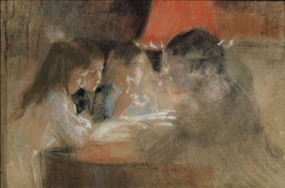 A Brandt család gyermekei (A lámpa fényében) alkotó: Albert Edelfelt
