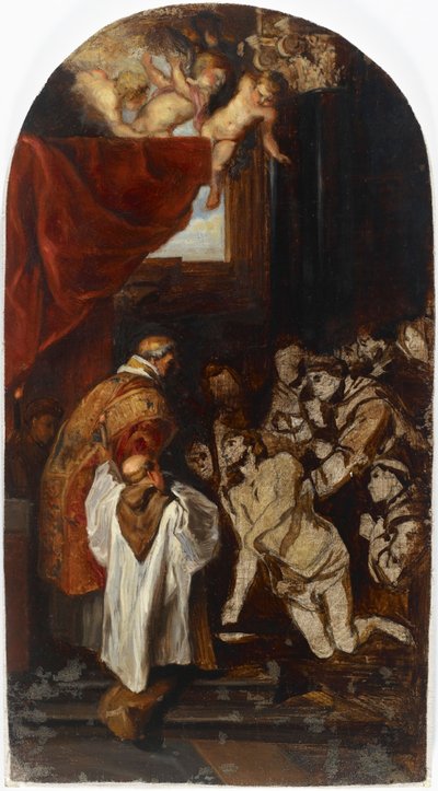 Die letzte heilige Kommunion des Heiligen Franziskus von Assisi, Kopie nach Rubens alkotó: Albert Edelfelt