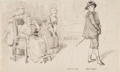 „Az új svéd viselet“, illusztráció Carl Snoilsky Svenska bilder című művéhez, a „Negyven évvel később“ című vershez alkotó: Albert Edelfelt