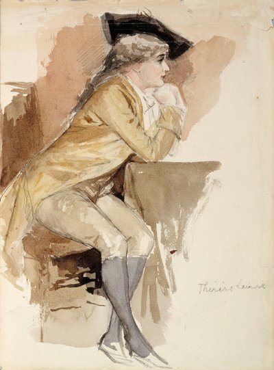Thérèse Lainville 18. századi ruhában alkotó: Albert Edelfelt