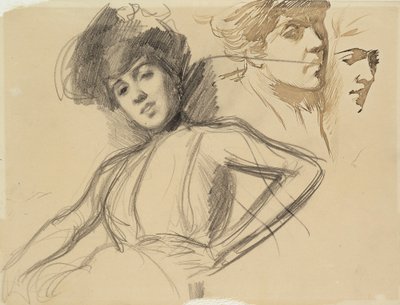 Három tanulmány portréhoz alkotó: Albert Edelfelt