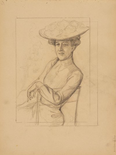 Ülő nő kalapban alkotó: Albert Edelfelt