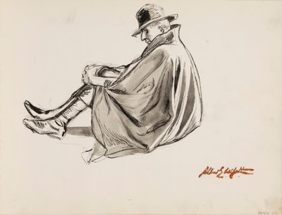 Ülő férfi köpenyben alkotó: Albert Edelfelt