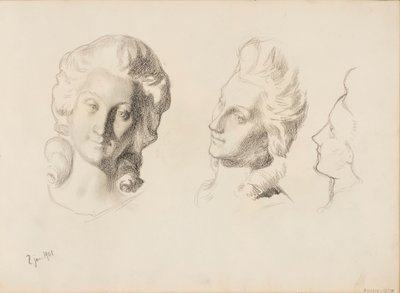 Maszkok, vázlat / 1700-as évek (Rokokoo), vázlat alkotó: Albert Edelfelt