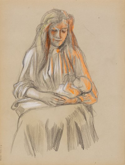 Anya és gyermeke alkotó: Albert Edelfelt