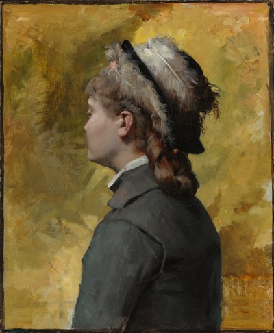 Fiatal nő szürkében alkotó: Albert Edelfelt