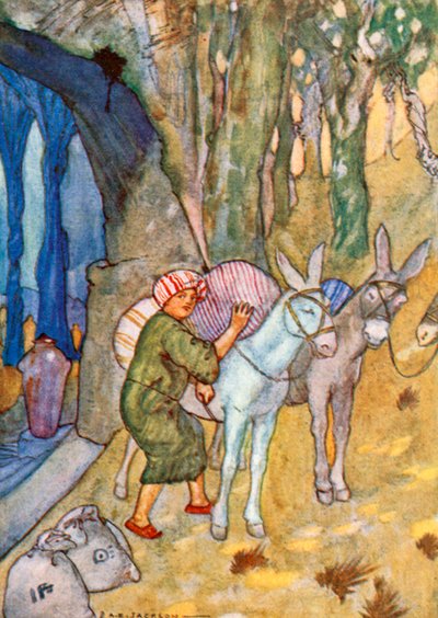 Ali Baba megrakta a seggét (színes litográfia) alkotó: Albert Edward Jackson