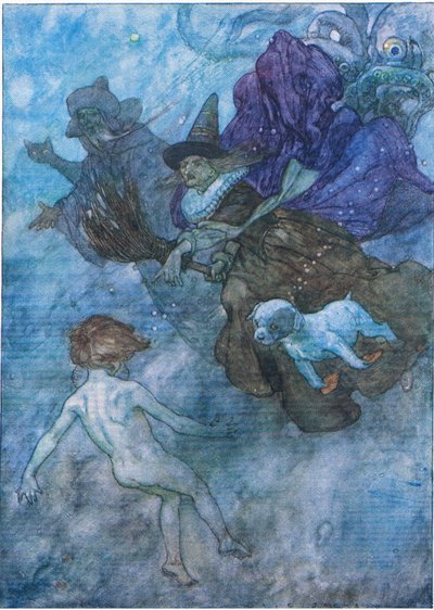 Csupa rászólás és sikoltozás: "nézz előre, csak nézz előre" a The Water Babies pubból. Humphrey Milford Oxford University Press, 1930 körül (színes litó) alkotó: Albert Edward Jackson
