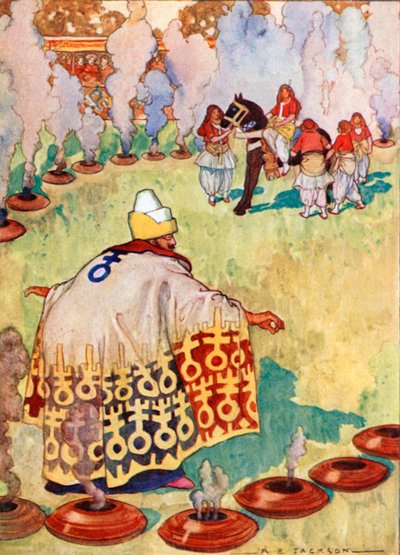 Füstölőt szórni a parázsba (színes litográfia) alkotó: Albert Edward Jackson