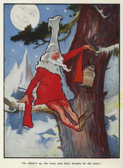 Felmászott a fákra, és ágaikba öltözött (színes litográfia). alkotó: Albert Edward Jackson