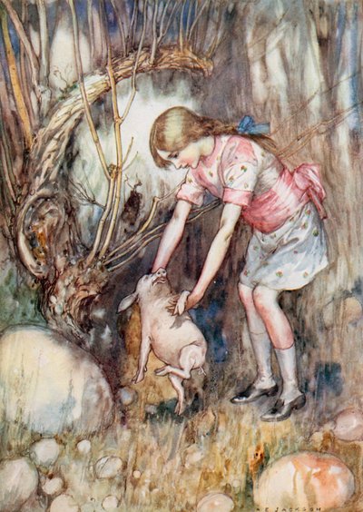 Illusztráció: Alice Csodaországban (színes litó) alkotó: Albert Edward Jackson