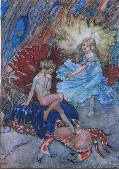 "Nem, ne piszkáld azt a szegény rákot Tomról" a The Water Babies pubból, Humphrey Milford Oxford University Press, 1930 körül (színes litó) alkotó: Albert Edward Jackson