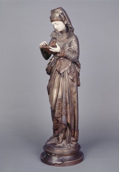 Az olvasó (elefántcsontból és bronzból készült szobor) alkotó: Albert-Ernest Carrier-Belleuse