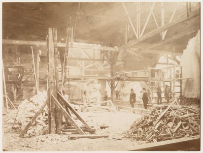 Bartholdi műhelye, a háttérben a Szabadság-szobor maketteivel, Párizs, 1883 alkotó: Albert Fernique