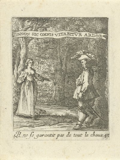 Férfi és nő az erdőben Moralizing Love Emblems (sorozat címe) Devises et emblesmes d