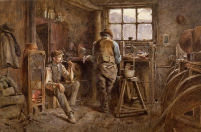 A Jet Workshop, Whitby (akvarell, papír) alkotó: Albert George Stevens
