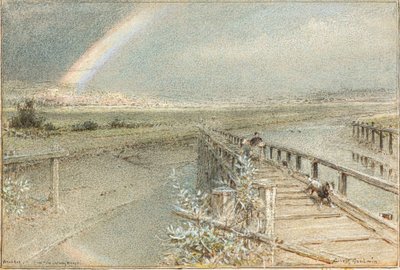 Arundel a Ford vasúti hídról (akvarell) alkotó: Albert Goodwin