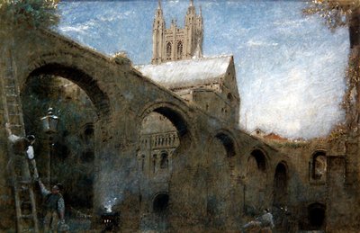 Canterbury (toll és tinta akvarellel és testfestékkel papíron) alkotó: Albert Goodwin