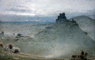 Corfe kastély (toll és tinta akvarellel és testfestékkel papíron) alkotó: Albert Goodwin