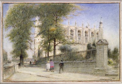 Eton College, Windsor, 1923 (wc és gouache) alkotó: Albert Goodwin