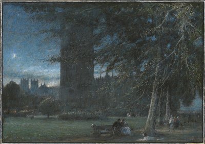 Figurák a Westminster-palota alatt alkonyatkor alkotó: Albert Goodwin
