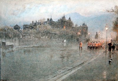 Holyrood, Edinburgh (toll és tinta akvarellel papíron) alkotó: Albert Goodwin