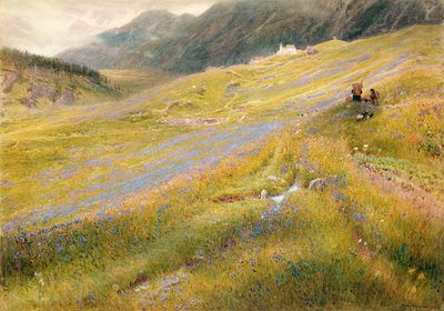 Alpesi nyár, 1874 (wc, papíron testszín) alkotó: Albert Goodwin