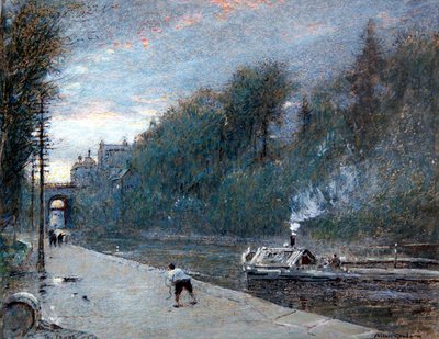 The Canal, Chichester (toll és tinta akvarellel és testfestékkel papíron) alkotó: Albert Goodwin