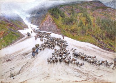 A Kecske-Herd a svájci Alpokban alkotó: Albert Goodwin