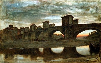 A Ponte alla Grecia, a bontás előtt, Firenze alkotó: Albert Goodwin