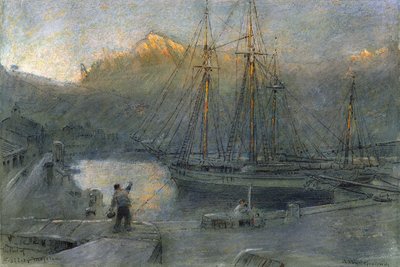 Sollo kikötője, Mallorca, alkotó: Albert Goodwin