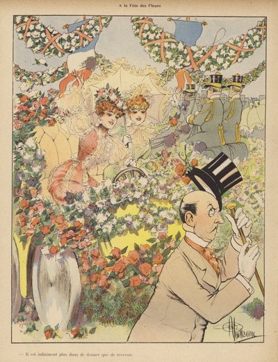 Virágfesztiválon (színes litó) alkotó: Albert Guillaume