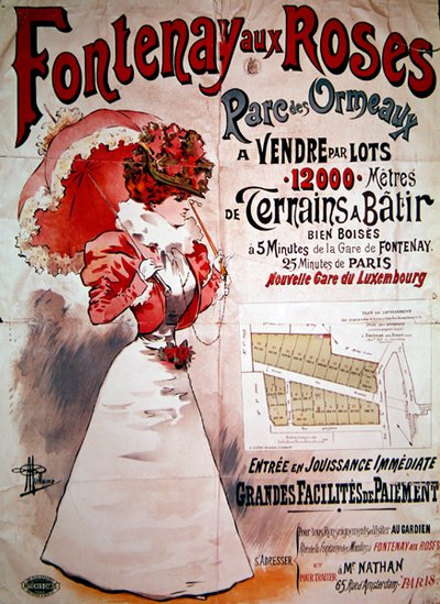 Plakáthirdetések a Parc des Ormeaux-ban, Fontenay-aux-Roses alkotó: Albert Guillaume