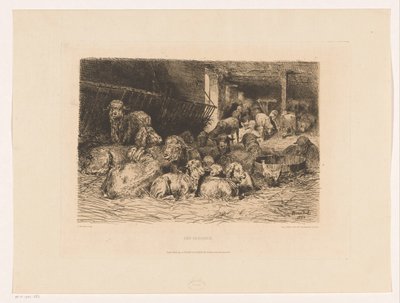 Egy juhakol belseje Une bergerie (cím a tárgyon) alkotó: Albert Heinrich Brendel