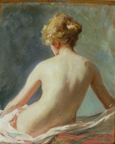 Női akt (olaj a fedélzeten) alkotó: Albert Henry Collings
