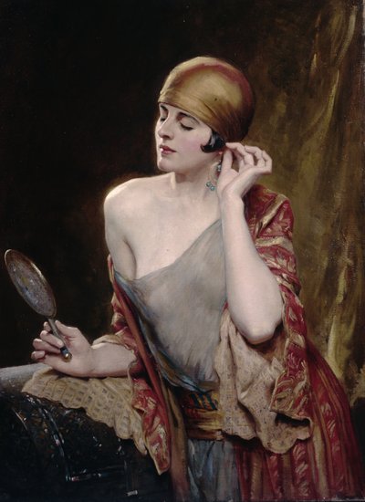 Tükörbe nézni (olaj, vászon) alkotó: Albert Henry Collings
