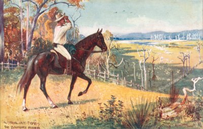 Ausztrál típusok: Boundary Rider (színes litográfia) alkotó: Albert Henry Fullwood