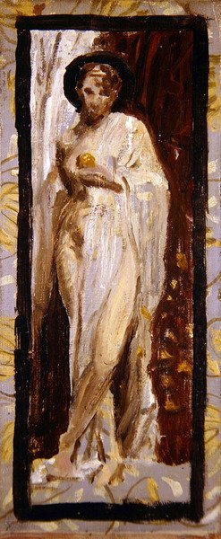 Drapírozott akt / Tanulmány, 1867 körül (olaj, panel) alkotó: Albert Joseph Moore
