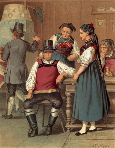Német kosztüm, Baden, Rickesbach alkotó: Albert Kretschmer