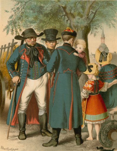 Német kosztüm, Pommern, Weitzacker alkotó: Albert Kretschmer