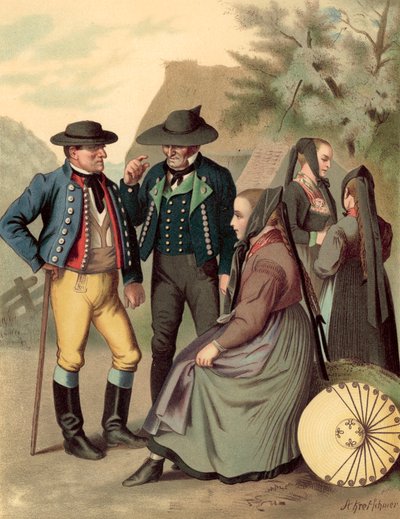 Német kosztüm, Würtemberg, Freudenstadt Rottenburg alkotó: Albert Kretschmer