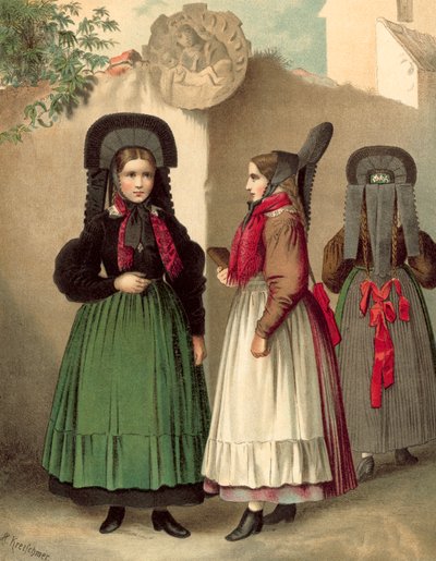 Német jelmez, Würtemberg Rottweil környékén alkotó: Albert Kretschmer