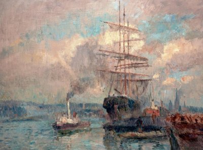 Rouen kikötőjében alkotó: Albert Lebourg