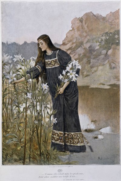 Egy nő íriszt fúj – Lynch, 20. század eleje alkotó: Albert Lynch