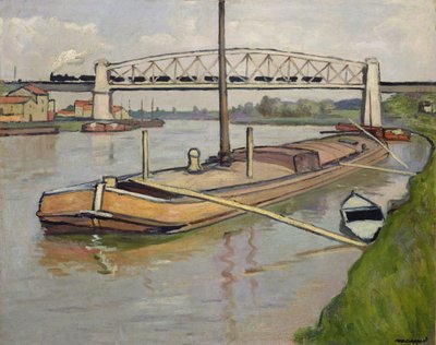 Táj egy bárkával, Port de Conflans alkotó: Albert Marquet