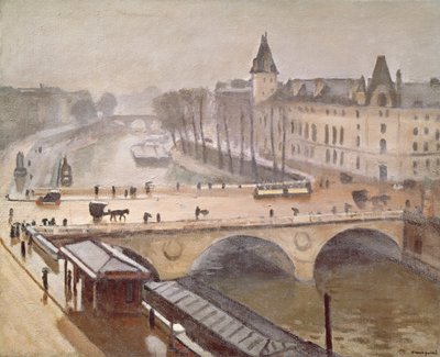 A Palais de Justice és a Pont au Change, Párizs (olaj, vászon) alkotó: Albert Marquet