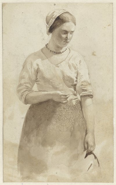 Álló fiatal nő alkotó: Albert  Neuhuys