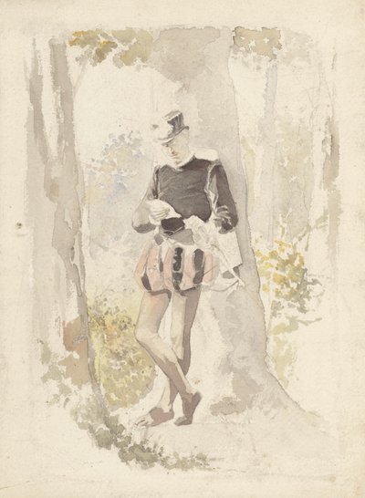 Álló fiatalember levelet olvas alkotó: Albert  Neuhuys